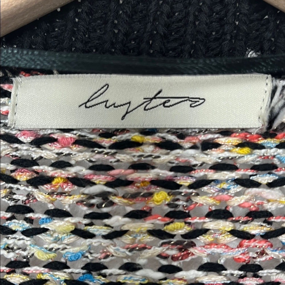 Black Multicolor Knit Fringe Cardigan - Picture 3 of 7